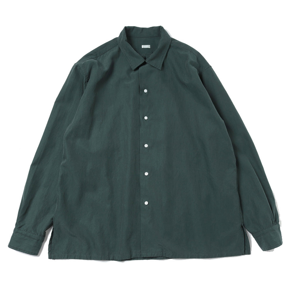 Silk Cotton Open Collar L/S Shirt