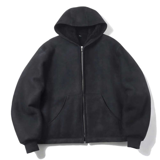 Mouton ZIP leather hoodie
