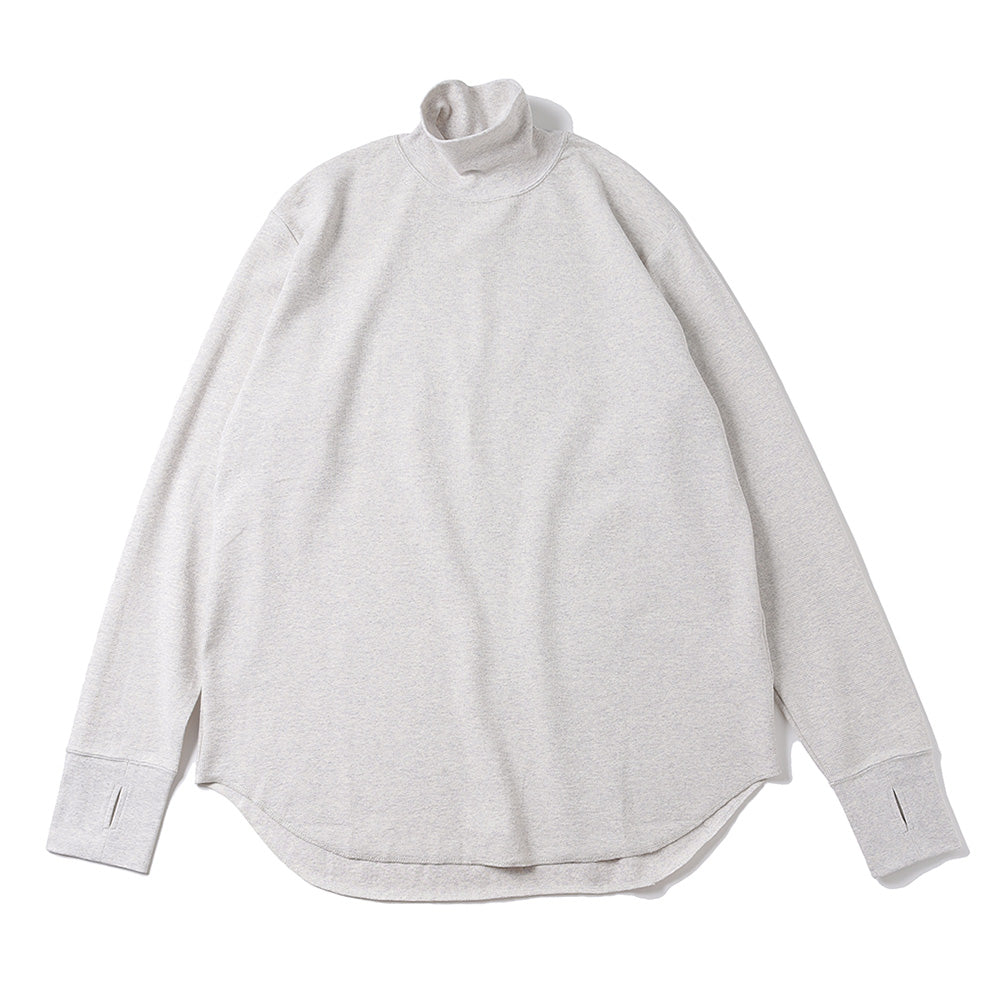 HIGH NECK LONG SLEEVE TEE - 26/1 BD Micro Waffle -