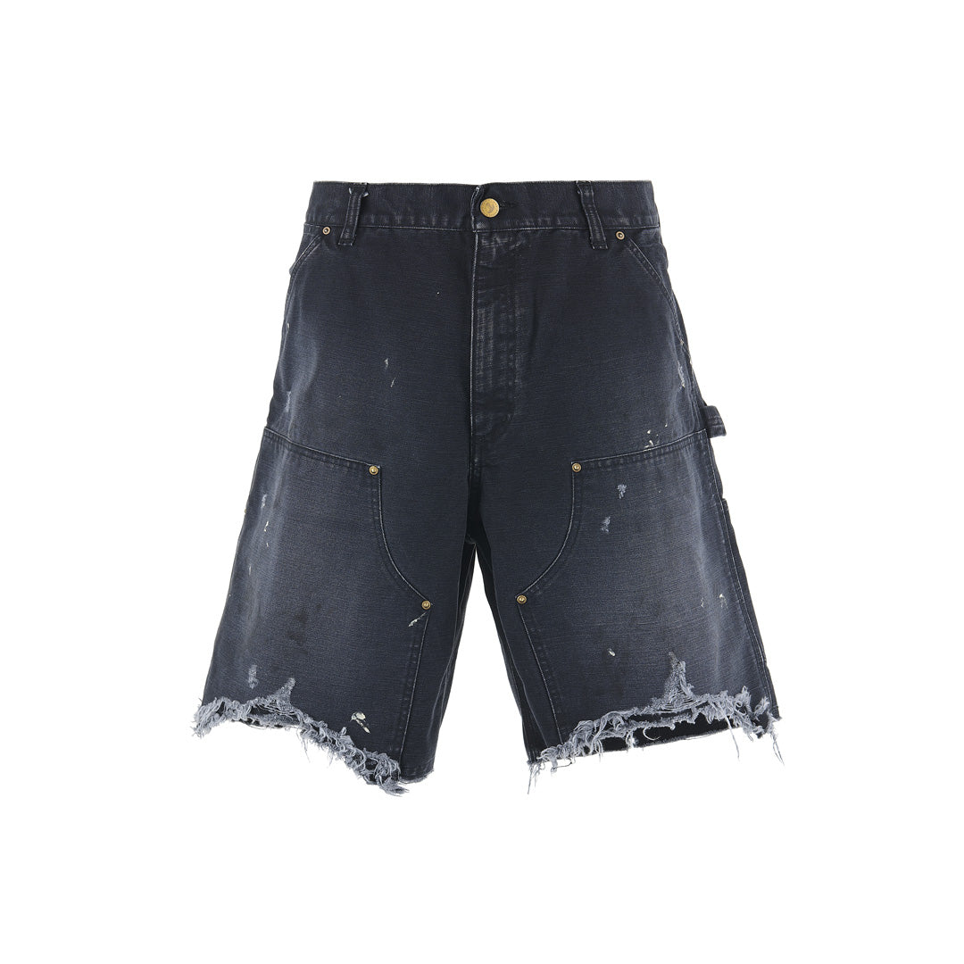 DOUBLE KNEE SHORTS / BLACK