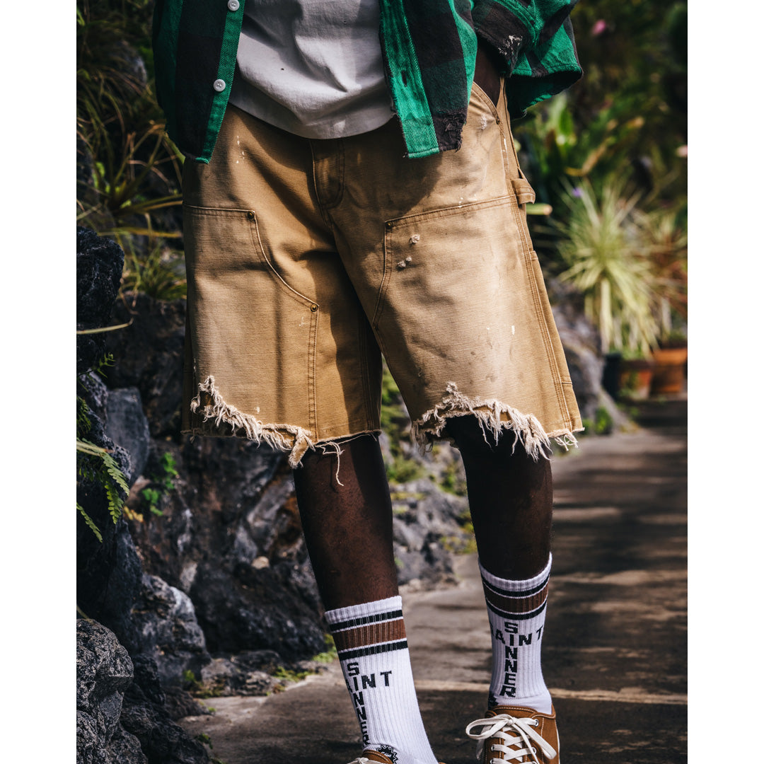 DOUBLE KNEE SHORTS / BEIGE
