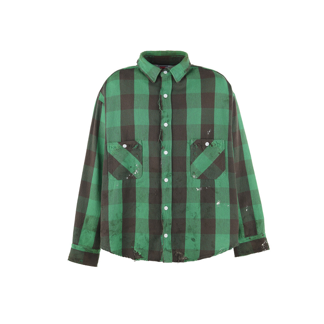 FLANNEL SHIRT CHECK GREEN SM-HR8-0000-041 (SM-HR8-0000-041 