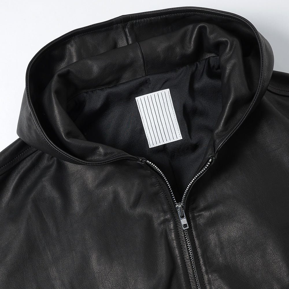 LEATHER HOODIE JACKET