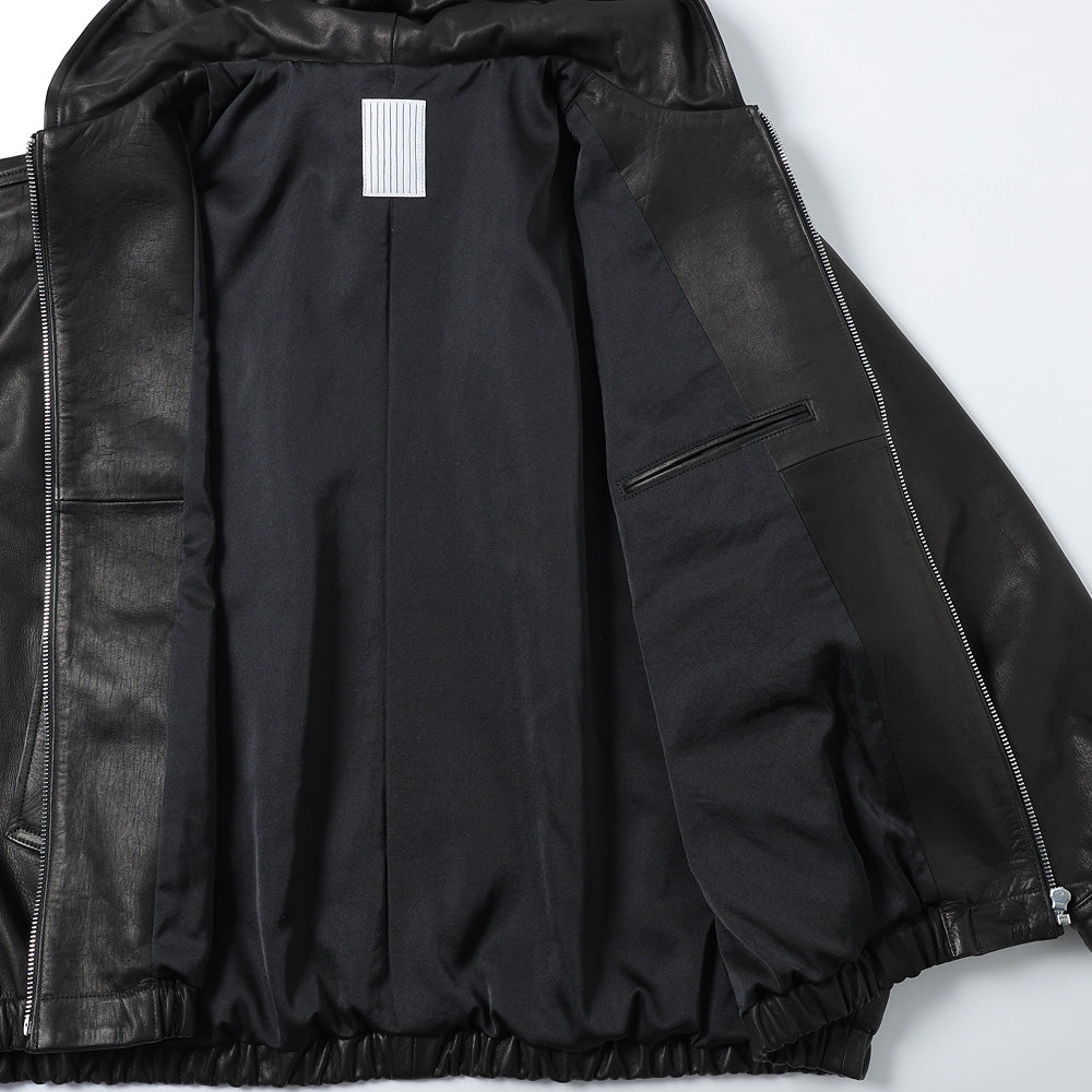 LEATHER HOODIE JACKET