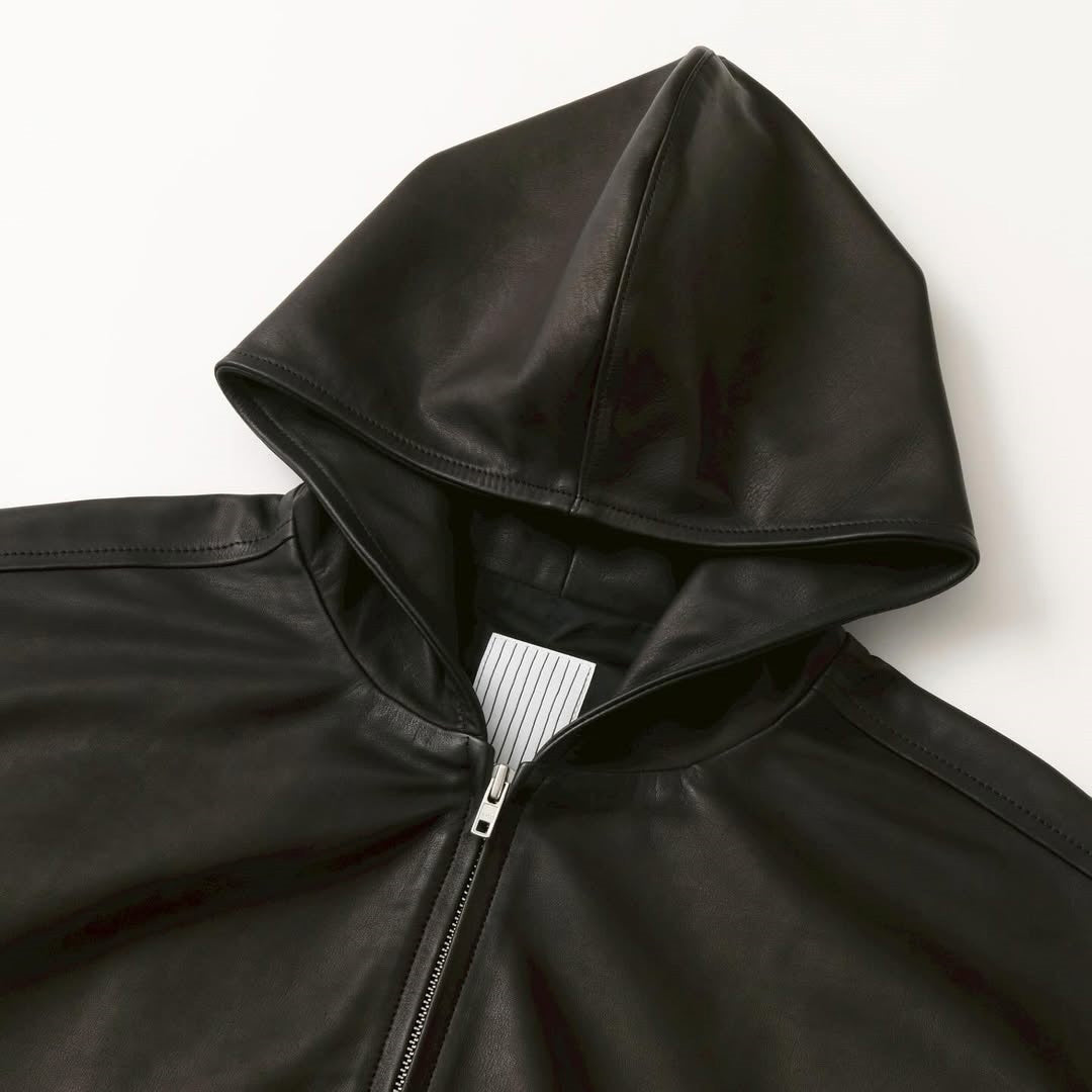 LEATHER HOODIE JACKET