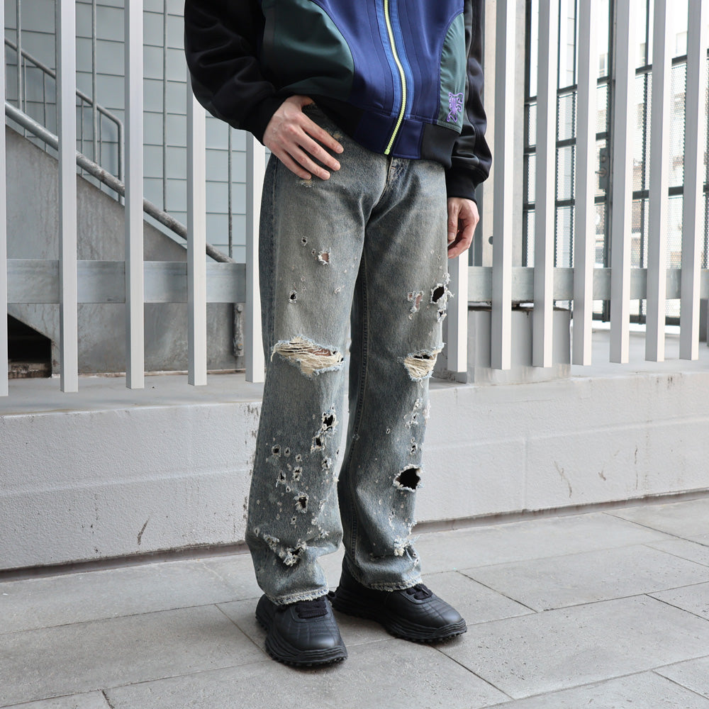 Damage Straight Denim Pants
