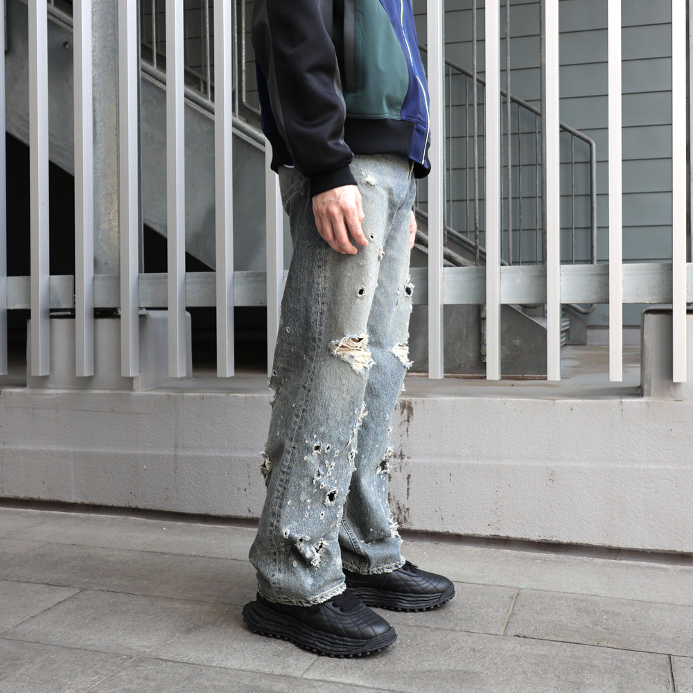 Damage Straight Denim Pants