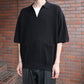 Rib Pattern Half Zip Polo
