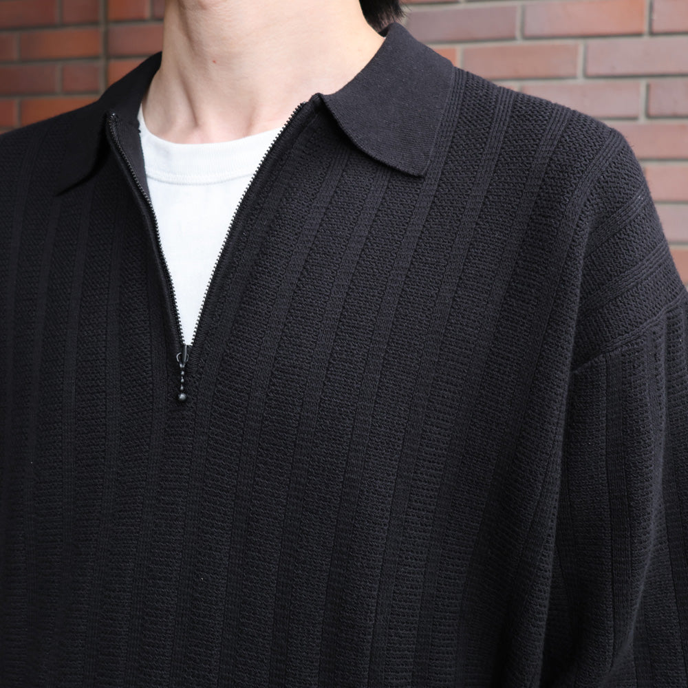 crepuscule(クレプスキュール)Rib Pattern Half Zip Polo (2501