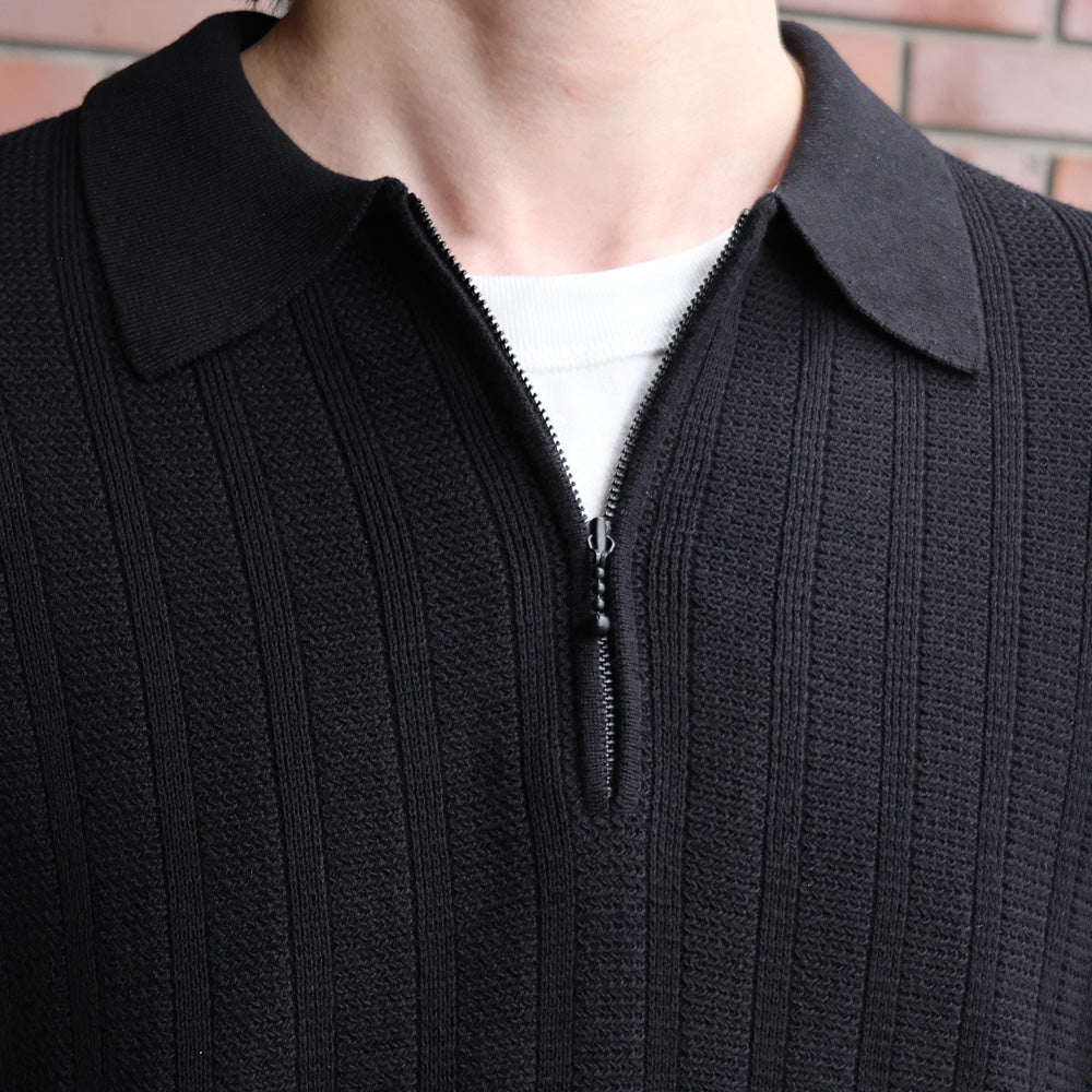 crepuscule(クレプスキュール)Rib Pattern Half Zip Polo (2501