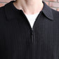 Rib Pattern Half Zip Polo