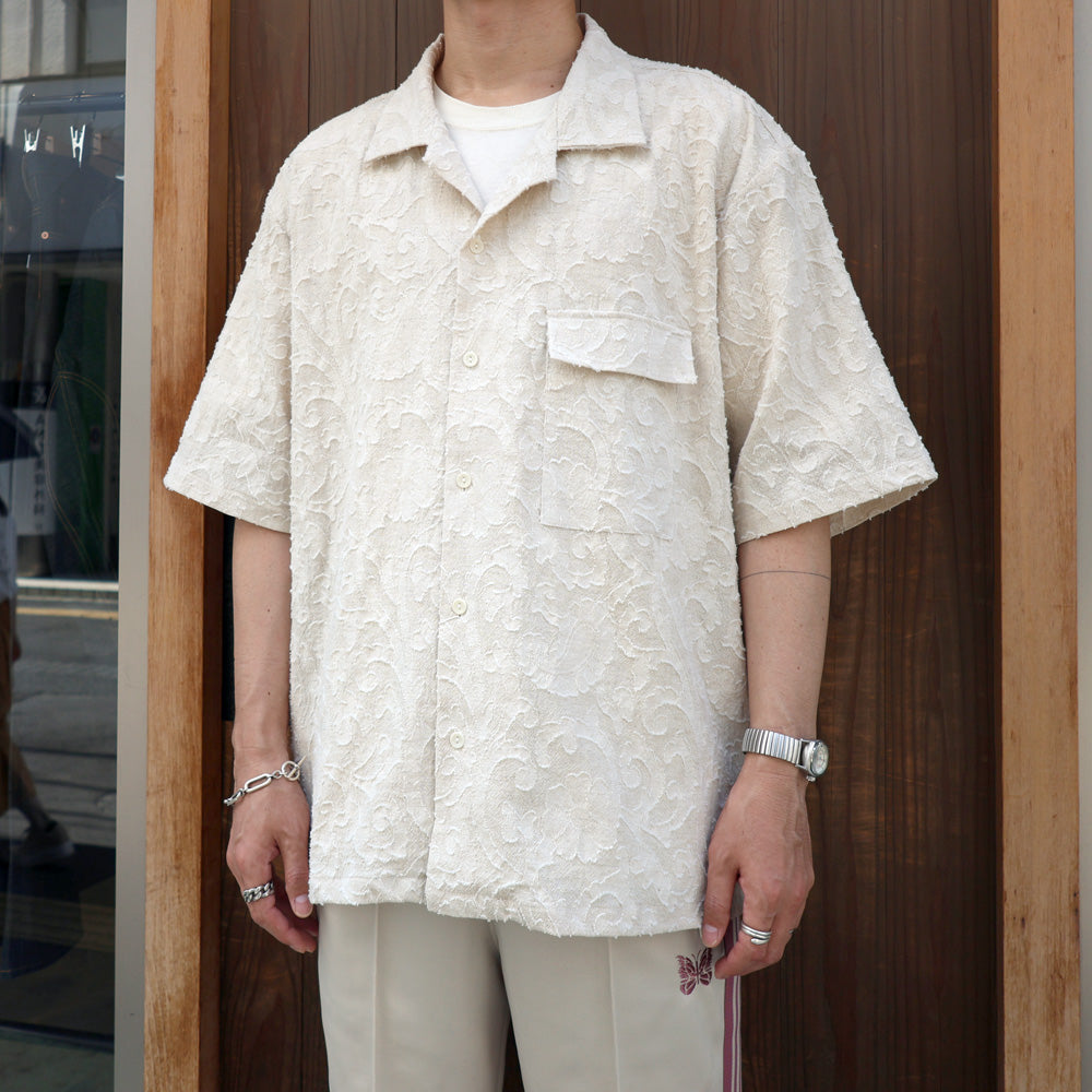 PAISLEY JACQUARD OPEN COLLAR SHIRT
