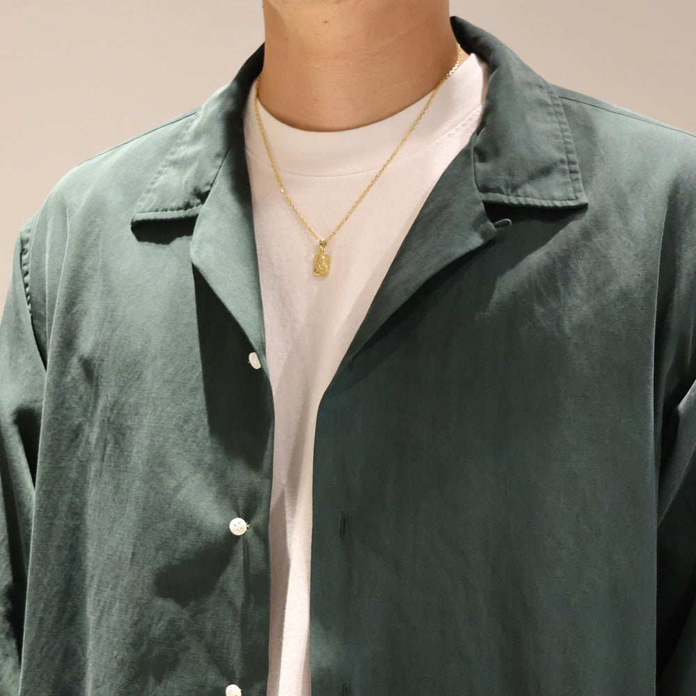 Silk Cotton Open Collar L/S Shirt