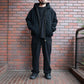 Black denim zip parka