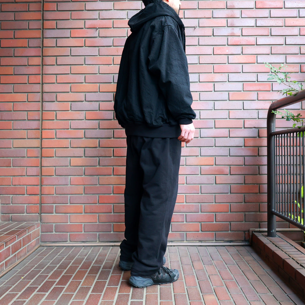 Black denim zip parka