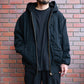 Black denim zip parka