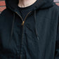 Black denim zip parka
