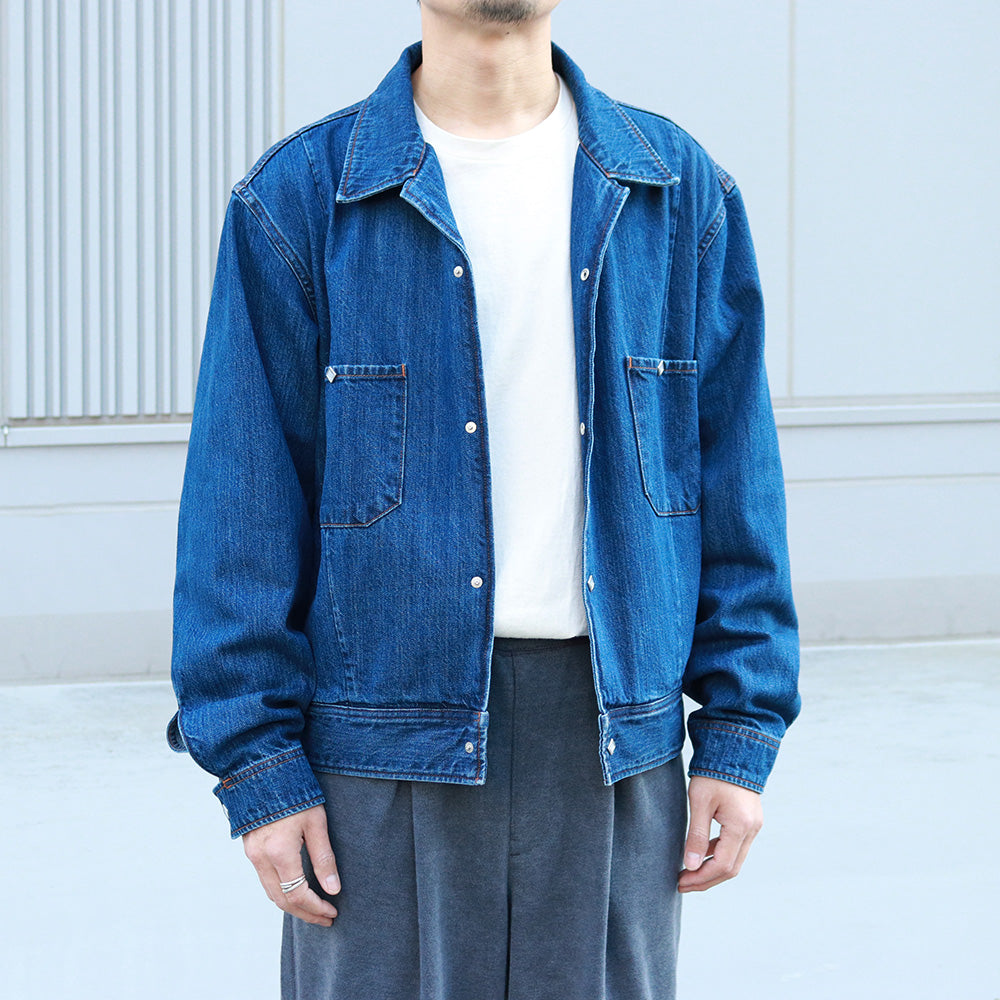 SHORT HORN JACKET - 11oz Monroe Denim - - Vintage Wash -