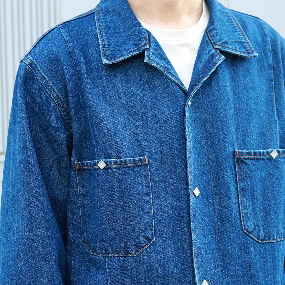 SHORT HORN JACKET - 11oz Monroe Denim - - Vintage Wash -