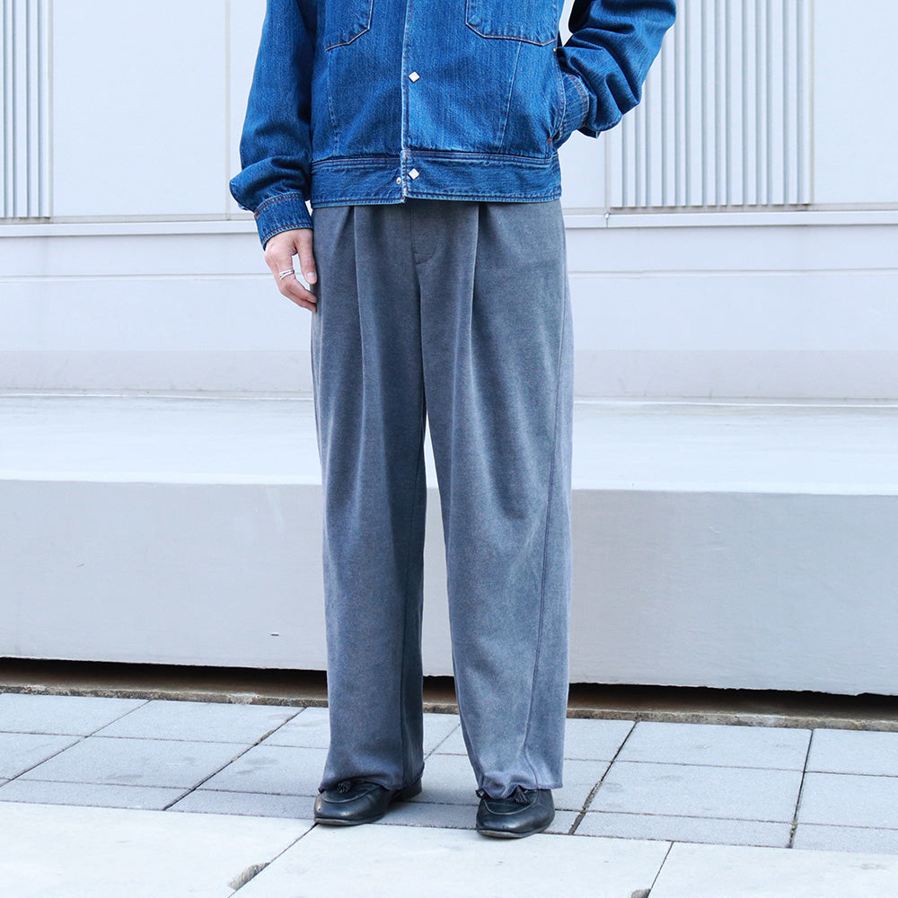 PIQUE TUCK EASY PANTS - Stone Wash -