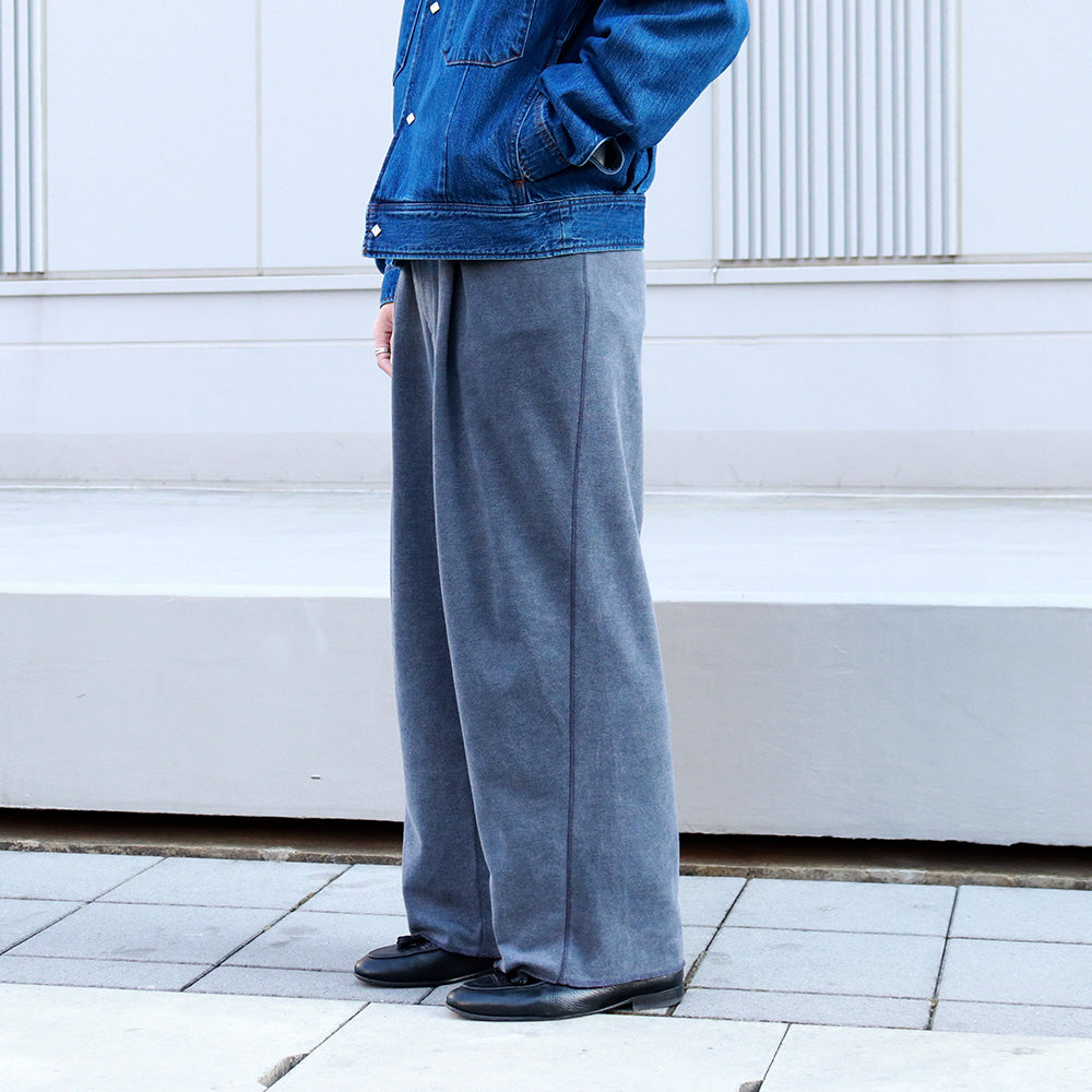 PIQUE TUCK EASY PANTS - Stone Wash -