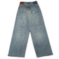 DAMAGED MODERN DENIM PANTS WIDE CUT