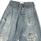 DAMAGED MODERN DENIM PANTS WIDE CUT