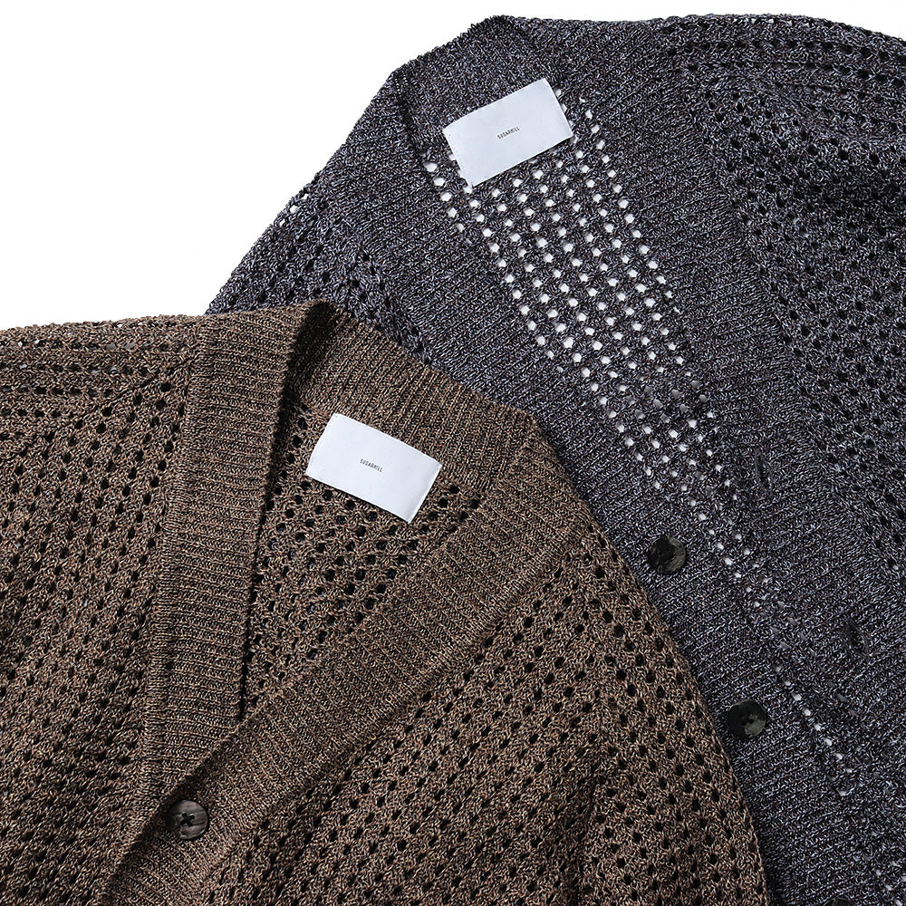MOCK TWISTED YERN KNIT CARDIGAN
