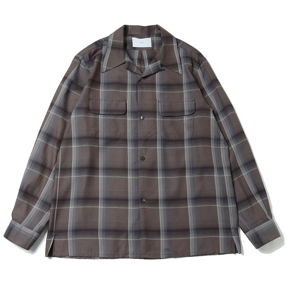 OMBRE PLAID OPEN COLLAR SHIRTS