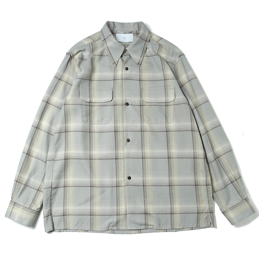 OMBRE PLAID OPEN COLLAR SHIRTS