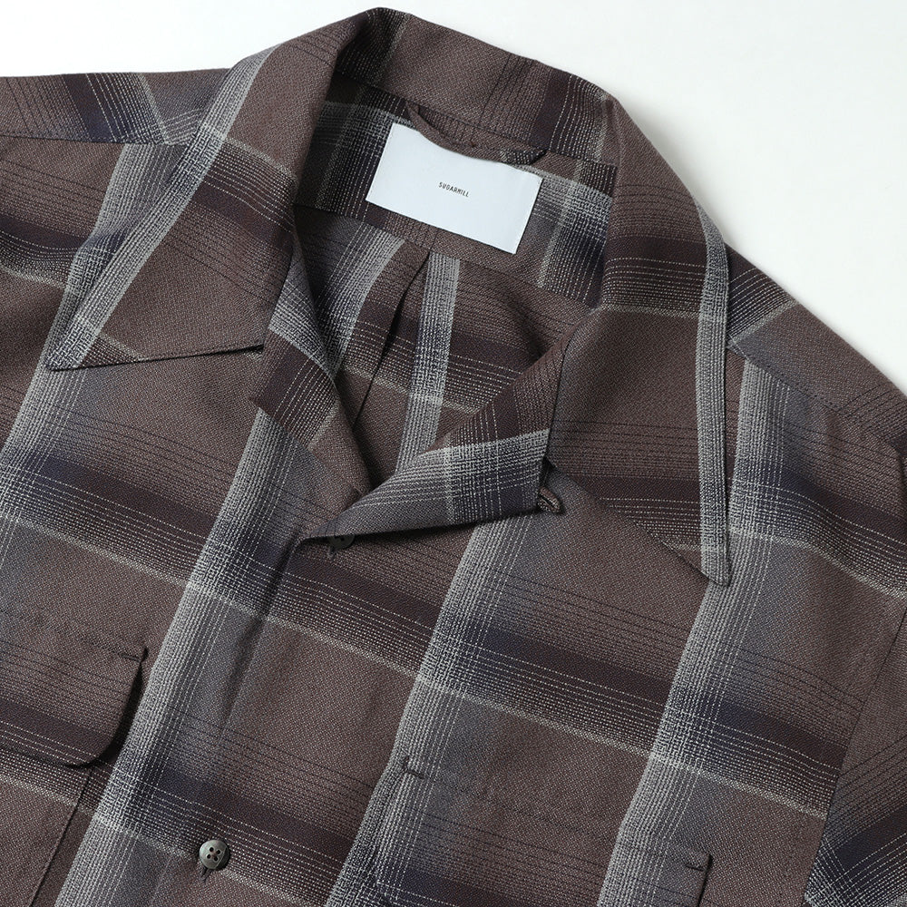 OMBRE PLAID OPEN COLLAR SHIRTS