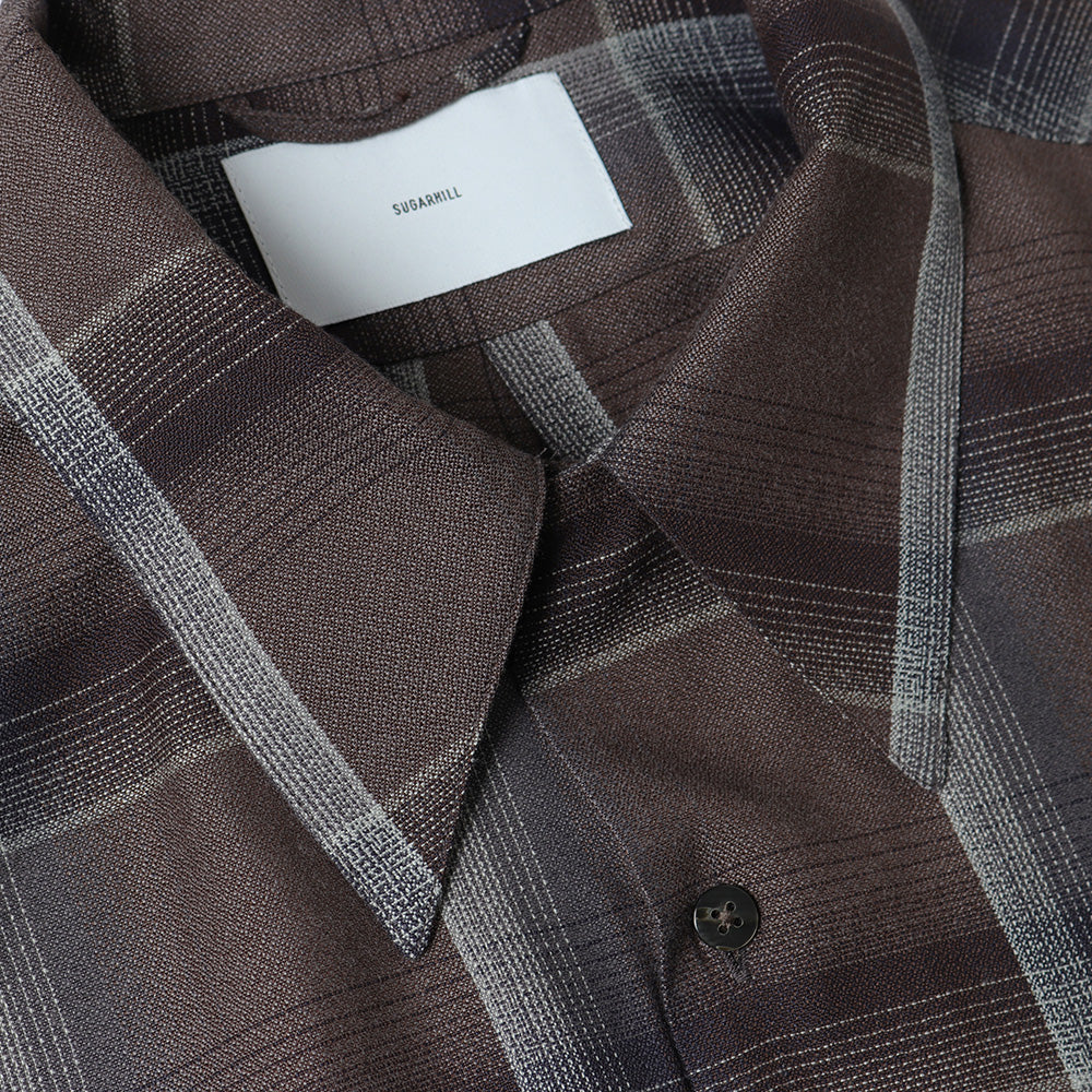 OMBRE PLAID OPEN COLLAR SHIRTS