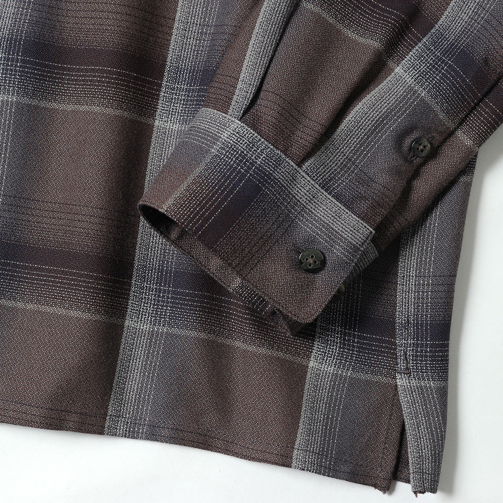 OMBRE PLAID OPEN COLLAR SHIRTS