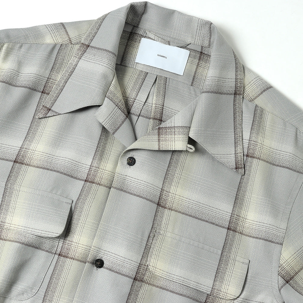 OMBRE PLAID OPEN COLLAR SHIRTS