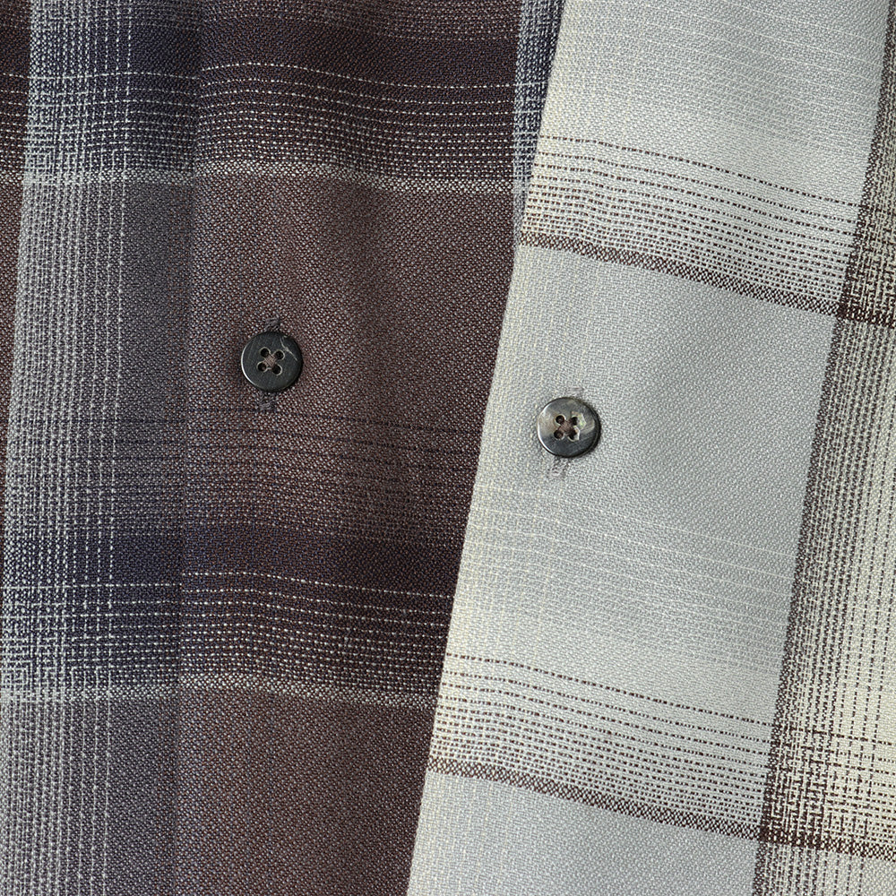 OMBRE PLAID OPEN COLLAR SHIRTS