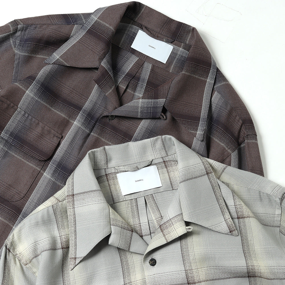 OMBRE PLAID OPEN COLLAR SHIRTS