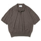 Wool knit half sleeve polo