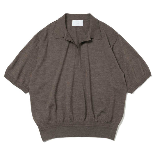 WOOL KNIT HALF SLEEVE POLO