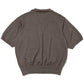 Wool knit half sleeve polo