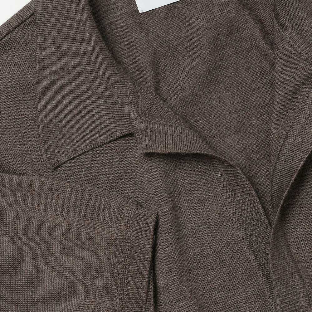 Wool knit half sleeve polo