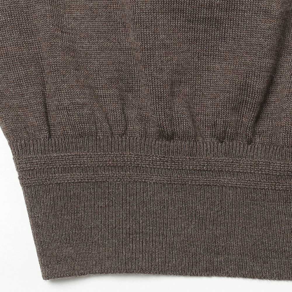 Wool knit half sleeve polo