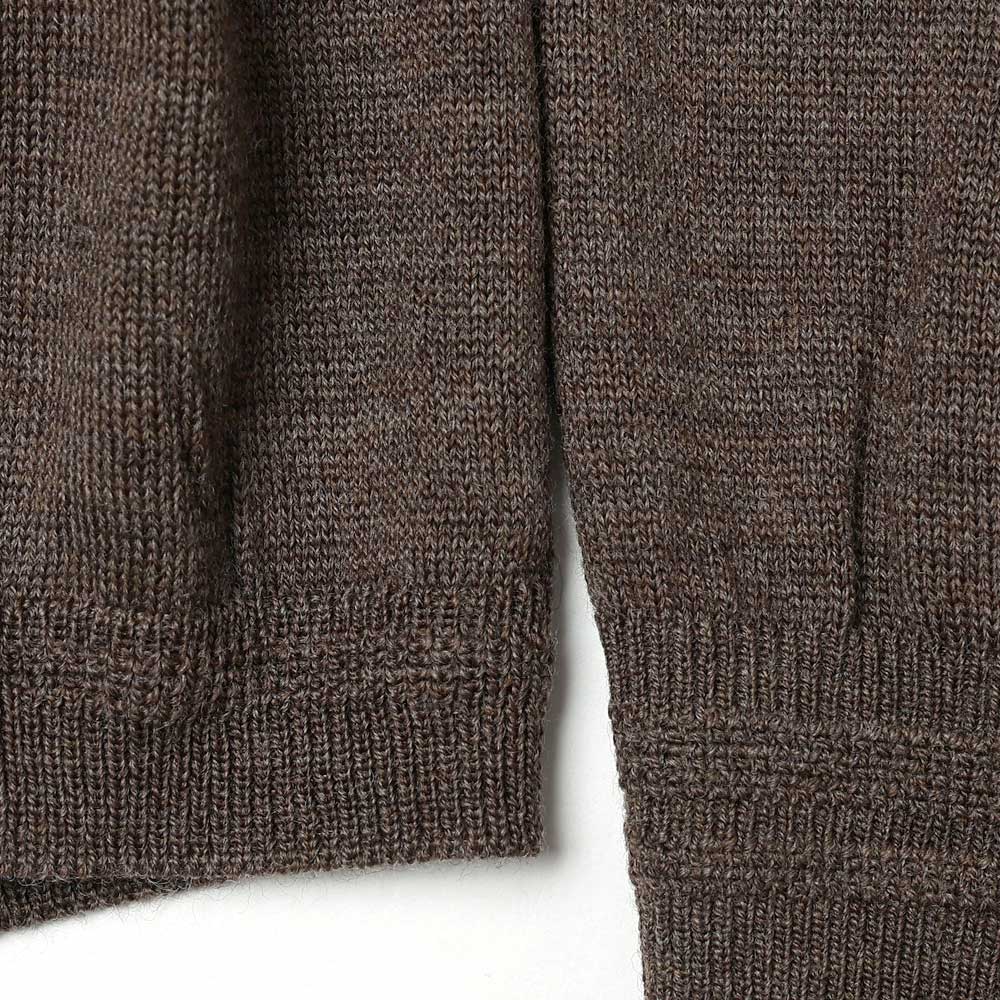 Wool knit half sleeve polo