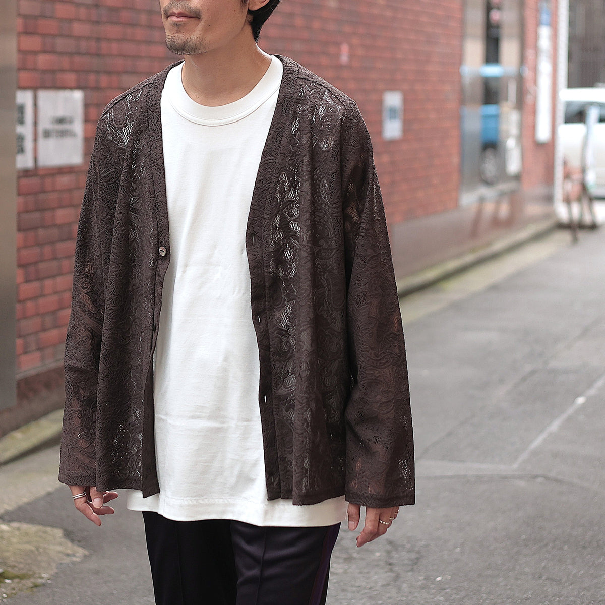 V Neck Cardigan - Paisley Bulky Lace