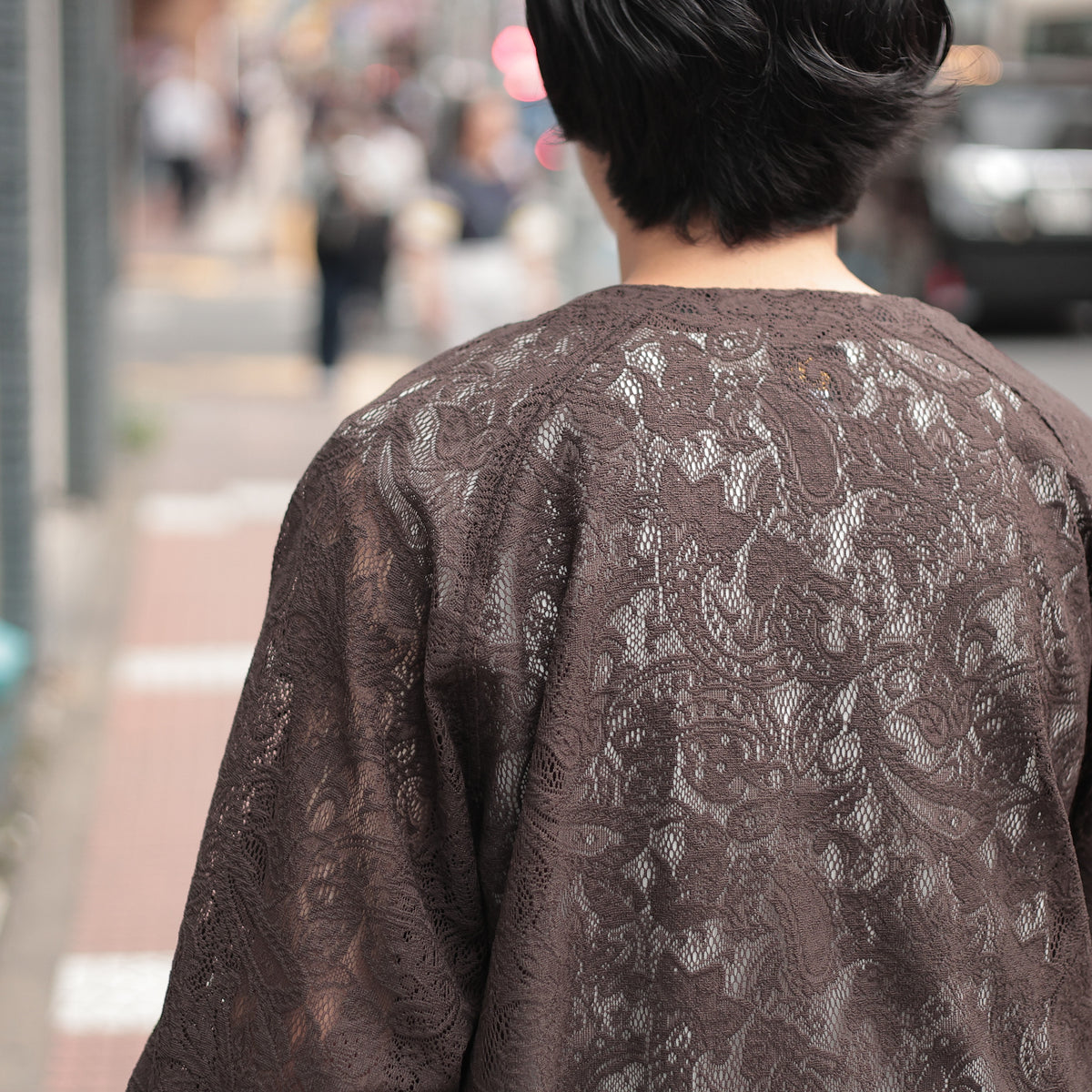 V Neck Cardigan - Paisley Bulky Lace