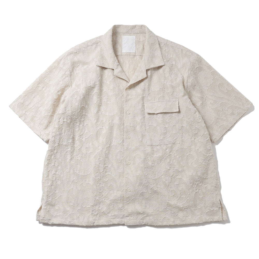 PAISLEY JACQUARD OPEN COLLAR SHIRT