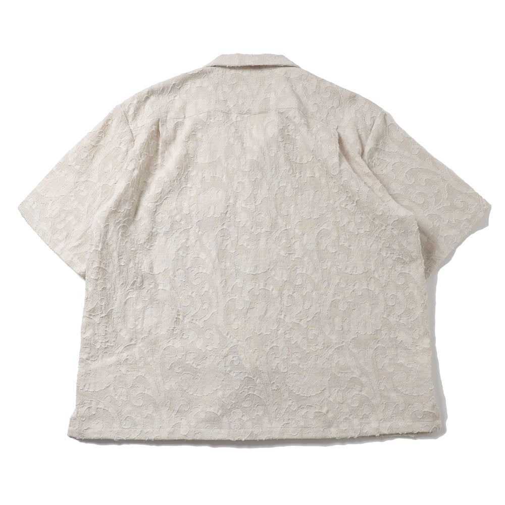 PAISLEY JACQUARD OPEN COLLAR SHIRT