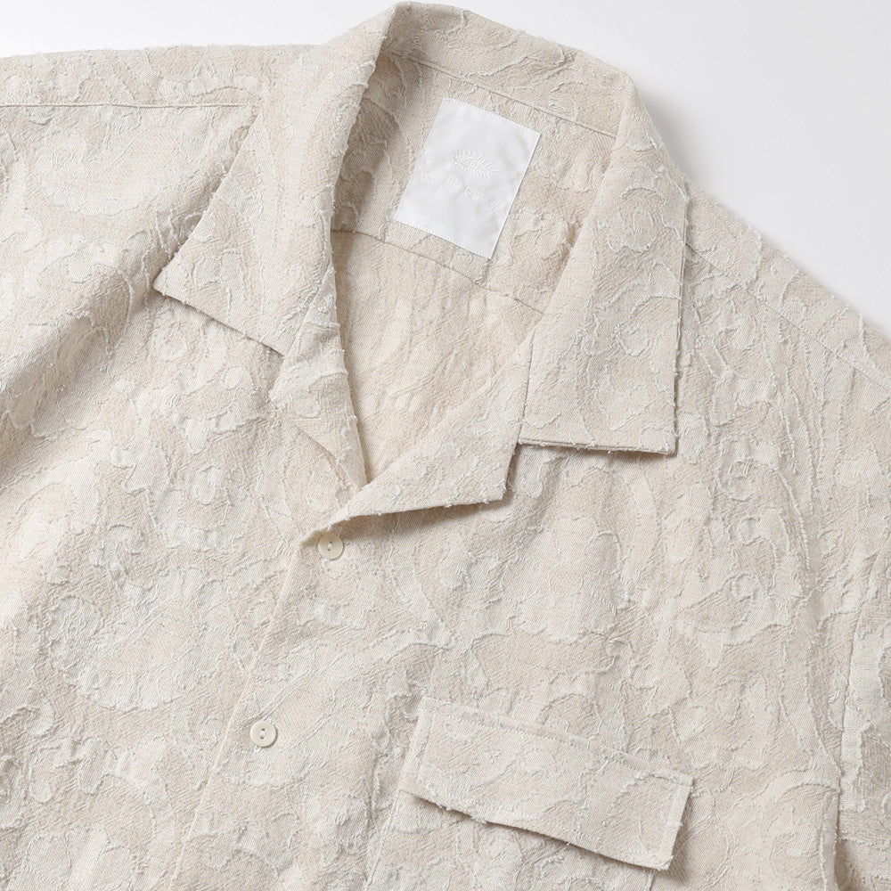 PAISLEY JACQUARD OPEN COLLAR SHIRT