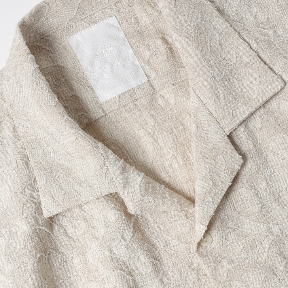 PAISLEY JACQUARD OPEN COLLAR SHIRT