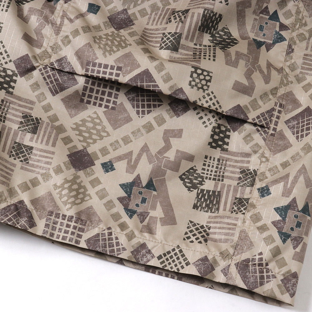 LION PATTERN RIPSTOP SWIM SHORTS