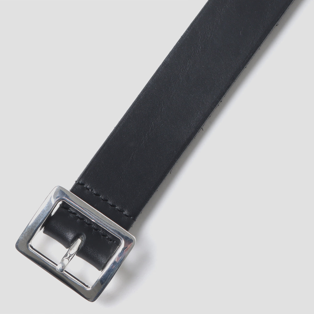 Square Narrow Buckle -Black Leather-